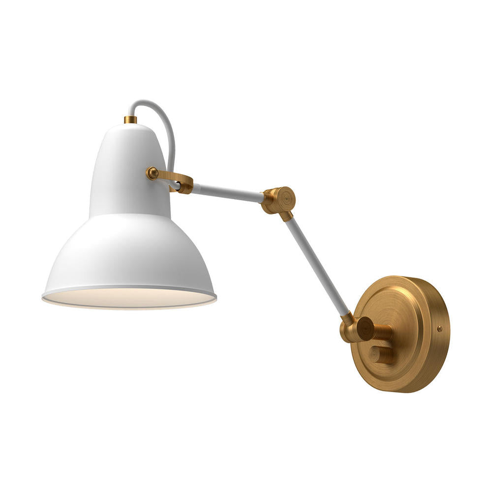 ALORA MOOD Lighting Felix WV576027WHAG Wall/Vanity Light Fixture, UL Damp Rated, Aged Gold/White
