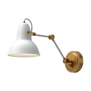 ALORA MOOD Lighting Felix WV576027WHAG Wall/Vanity Light Fixture, UL Damp Rated, Aged Gold/White