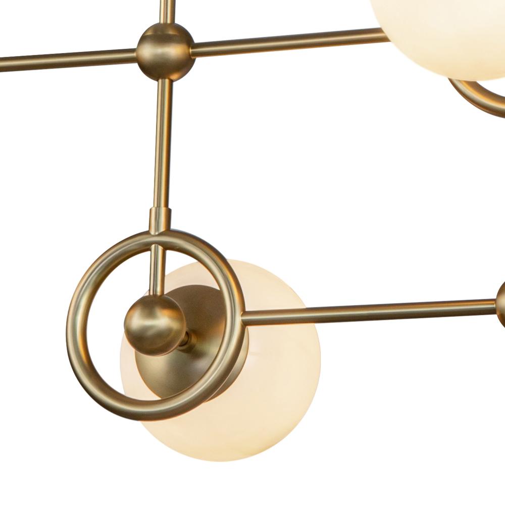 Alora Mood Lighting CH407342BGGO Fiore 42-in Chandelier, 4 Lights, Brushed Gold/Glossy Opal Glass