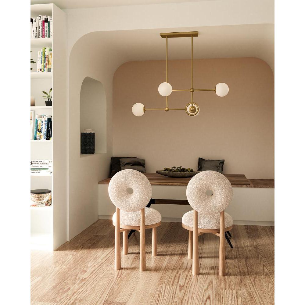 Alora Mood Lighting CH407342BGGO Fiore 42-in Chandelier, 4 Lights, Brushed Gold/Glossy Opal Glass