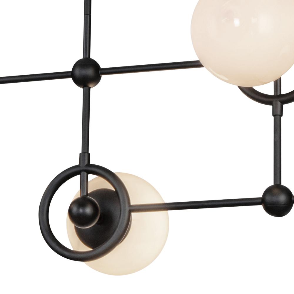 ALORA MOOD Lighting CH407342MBGO Chandelier, 4 Lights, 42-in, Matte Black/Glossy Opal Glass