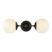 ALORA MOOD Fiore WV407618MBGO Wall Vanity Light Fixture, UL Damp Rated, Matte Black/Glossy Opal Glass