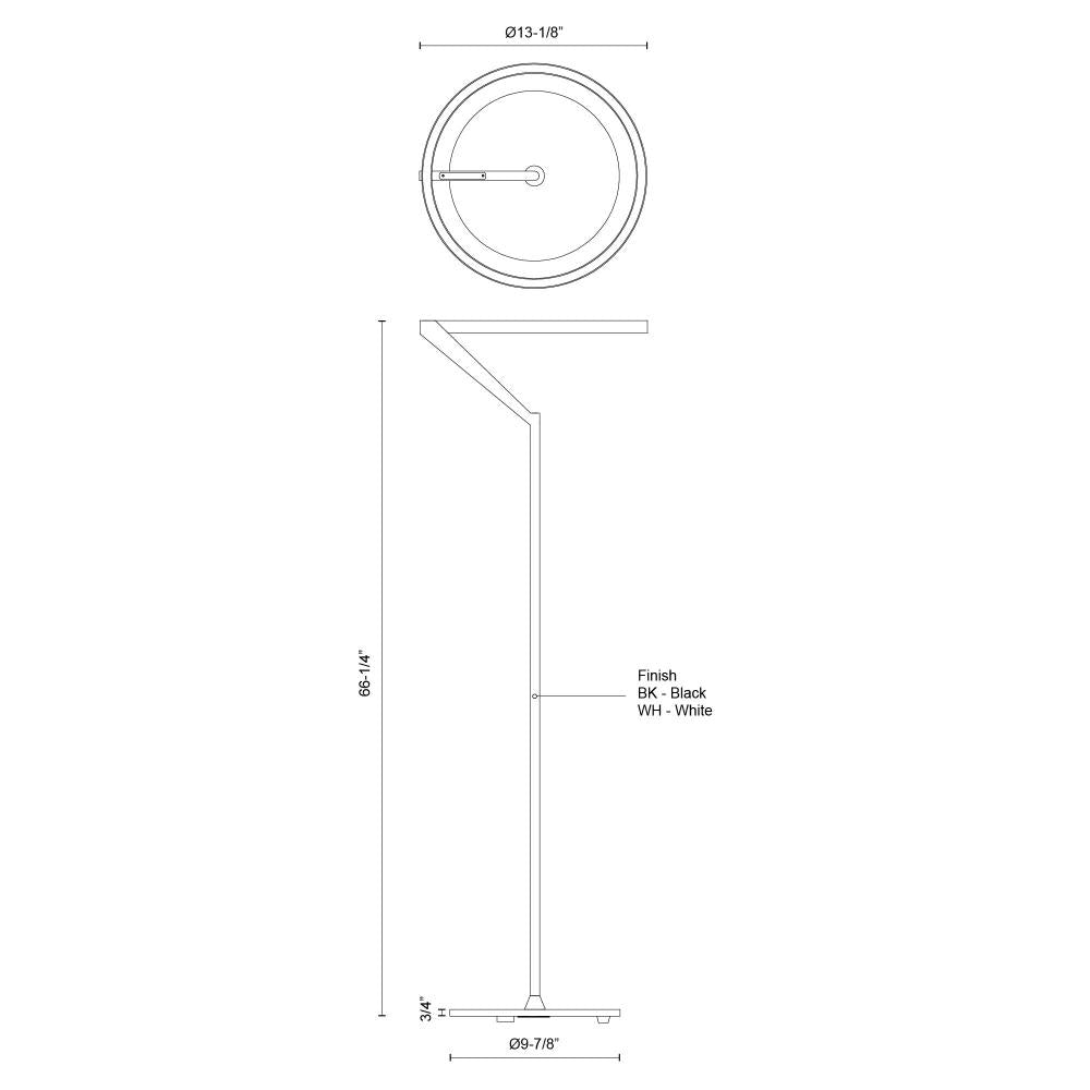 Kuzco Roda FL27766-BK Floor Lamp, LED, Black
