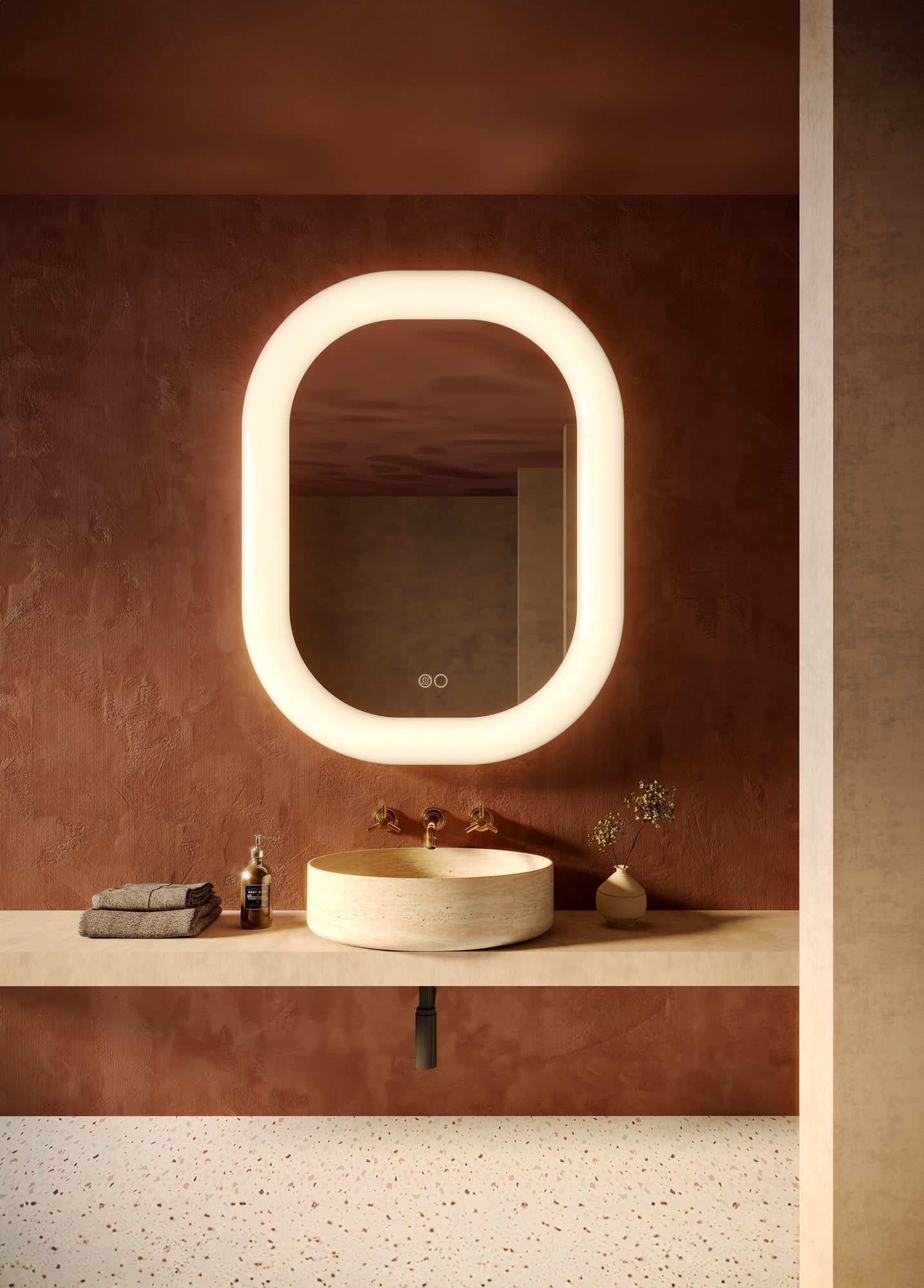 Kuzco VM13837-WH-5CCT Vanity Mirror, 96W, White