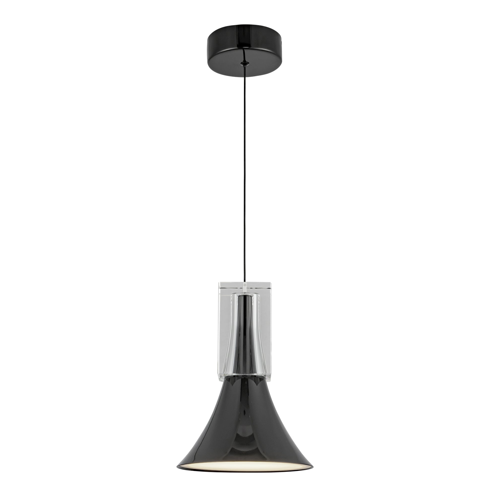 Kuzco Floe PD94108-GBK/CC-UNV Pendant, LED, Glossy Black/Clear Crystal