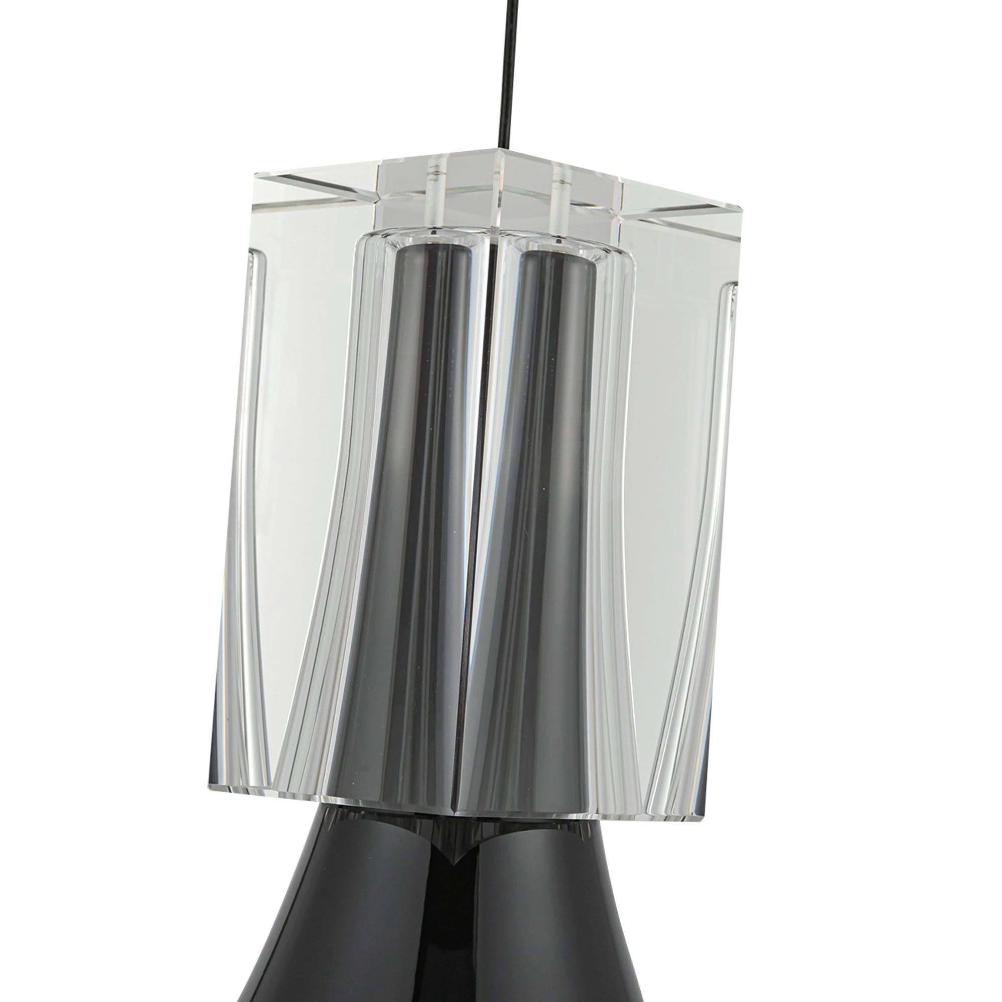Kuzco Floe PD94108-GBK/CC-UNV Pendant, LED, Glossy Black/Clear Crystal