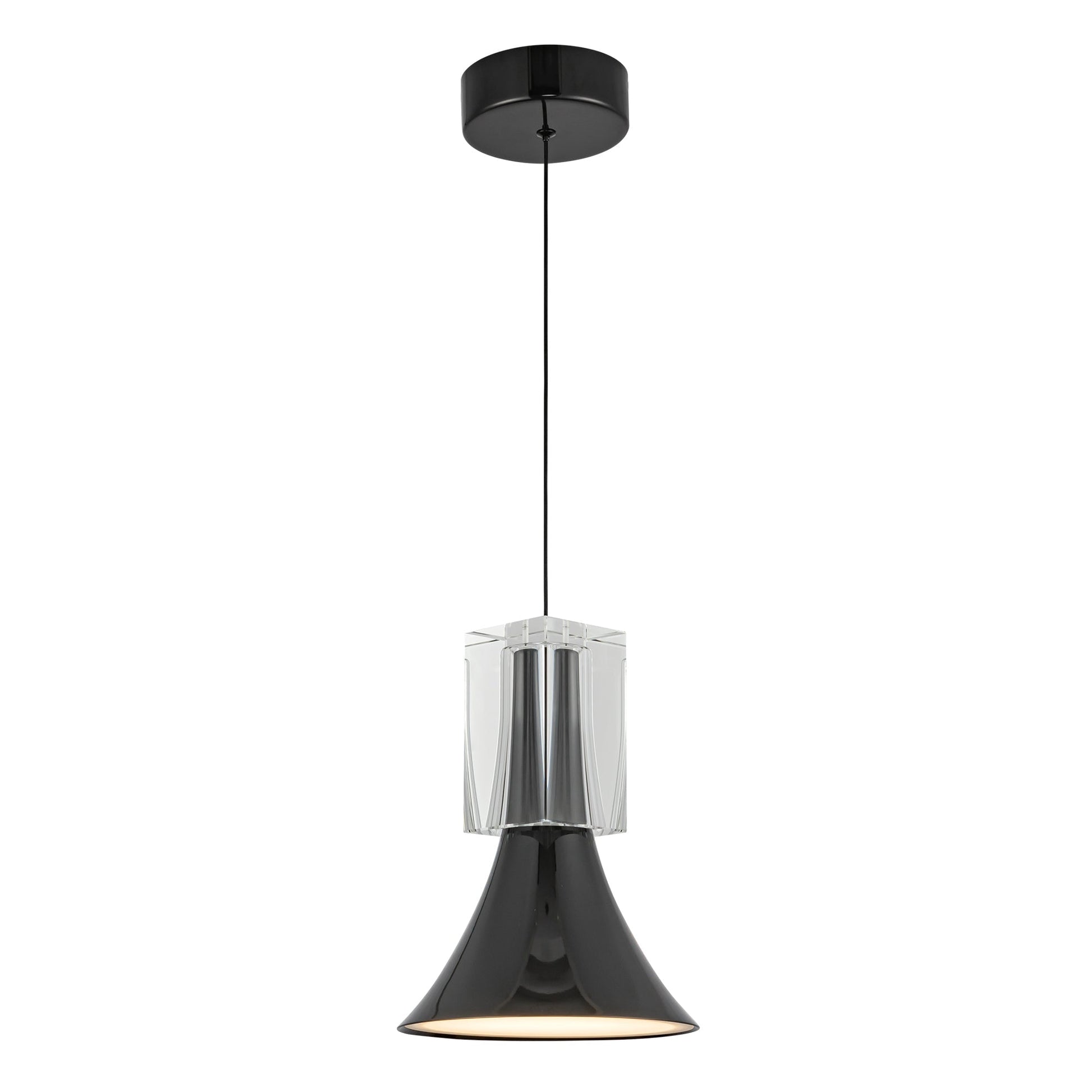 Kuzco Floe PD94108-GBK/CC-UNV Pendant, LED, Glossy Black/Clear Crystal