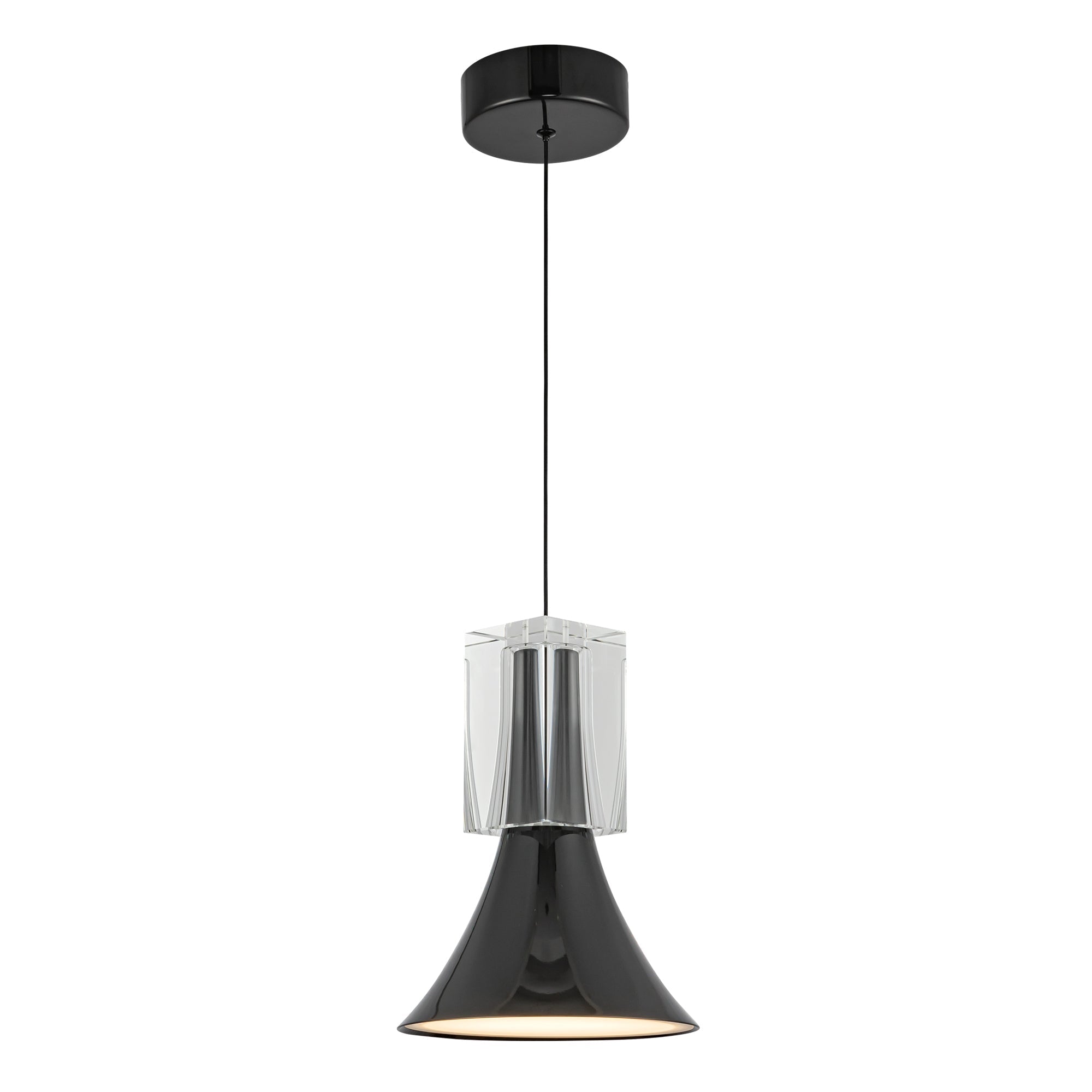 Kuzco Floe PD94108-GBK/CC-UNV Pendant, LED, Glossy Black/Clear Crystal