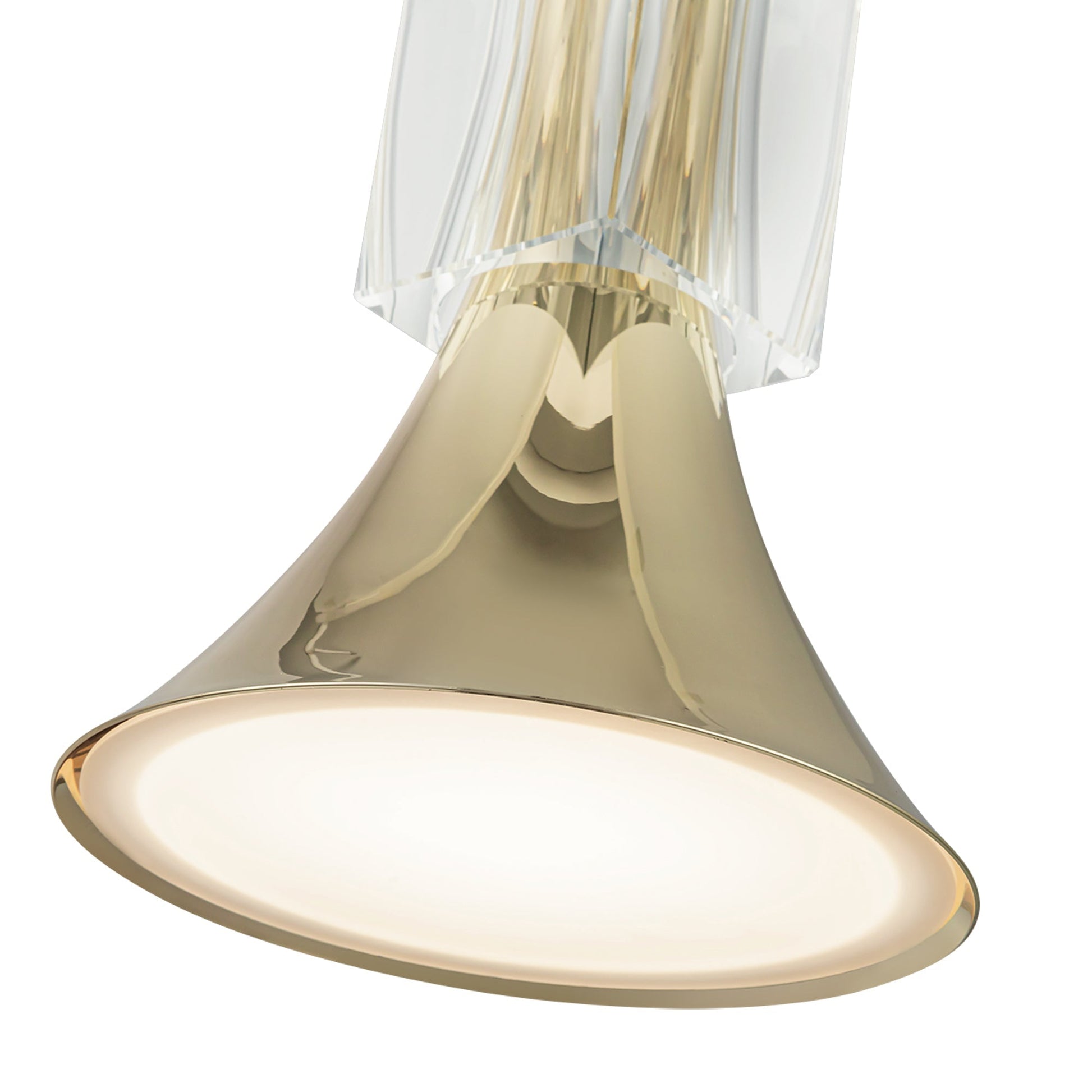 Kuzco Floe PD94108-MRB/CC-UNV Pendant Light Fixture, LED, Metallic Brass/Clear Crystal