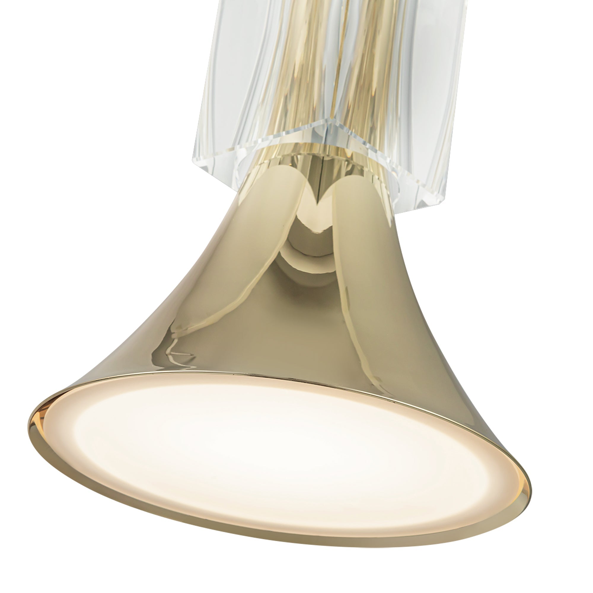 Kuzco Floe PD94108-MRB/CC-UNV Pendant Light Fixture, LED, Metallic Brass/Clear Crystal