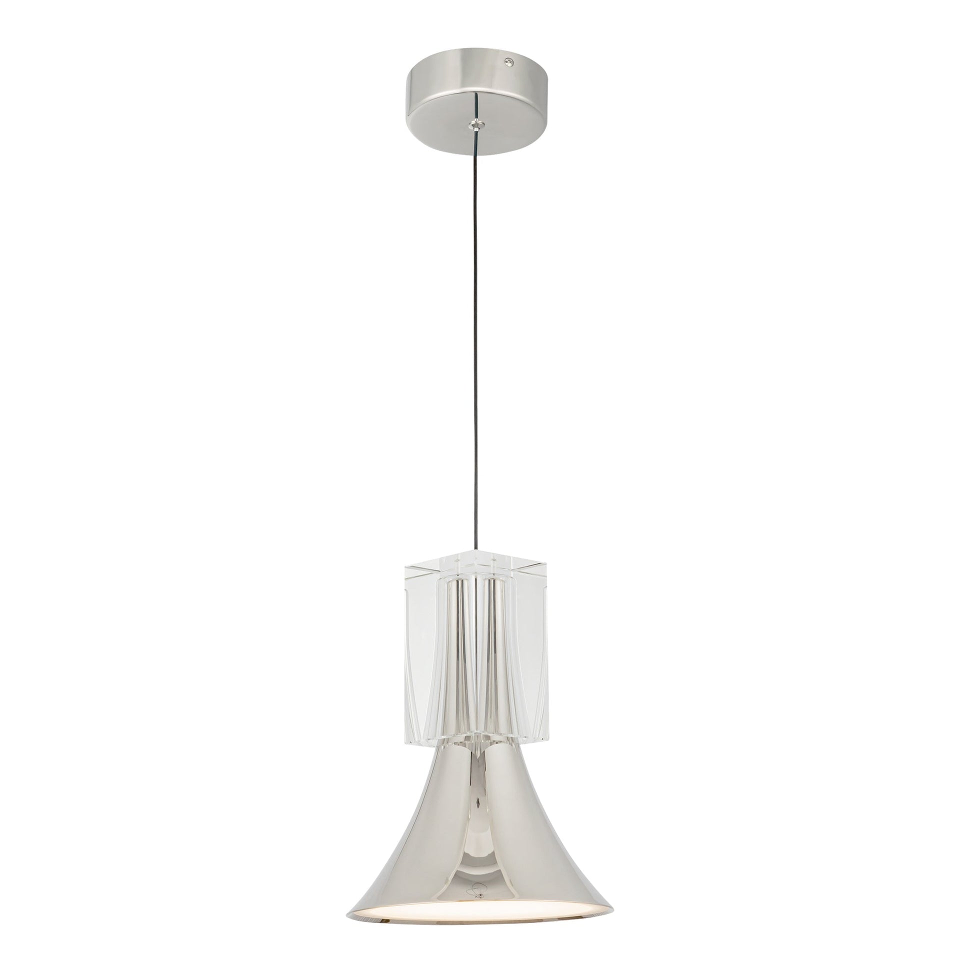 Kuzco Lighting PD94108-PN/CC-UNV Pendant, 8-in, Polished Nickel/Clear Crystal