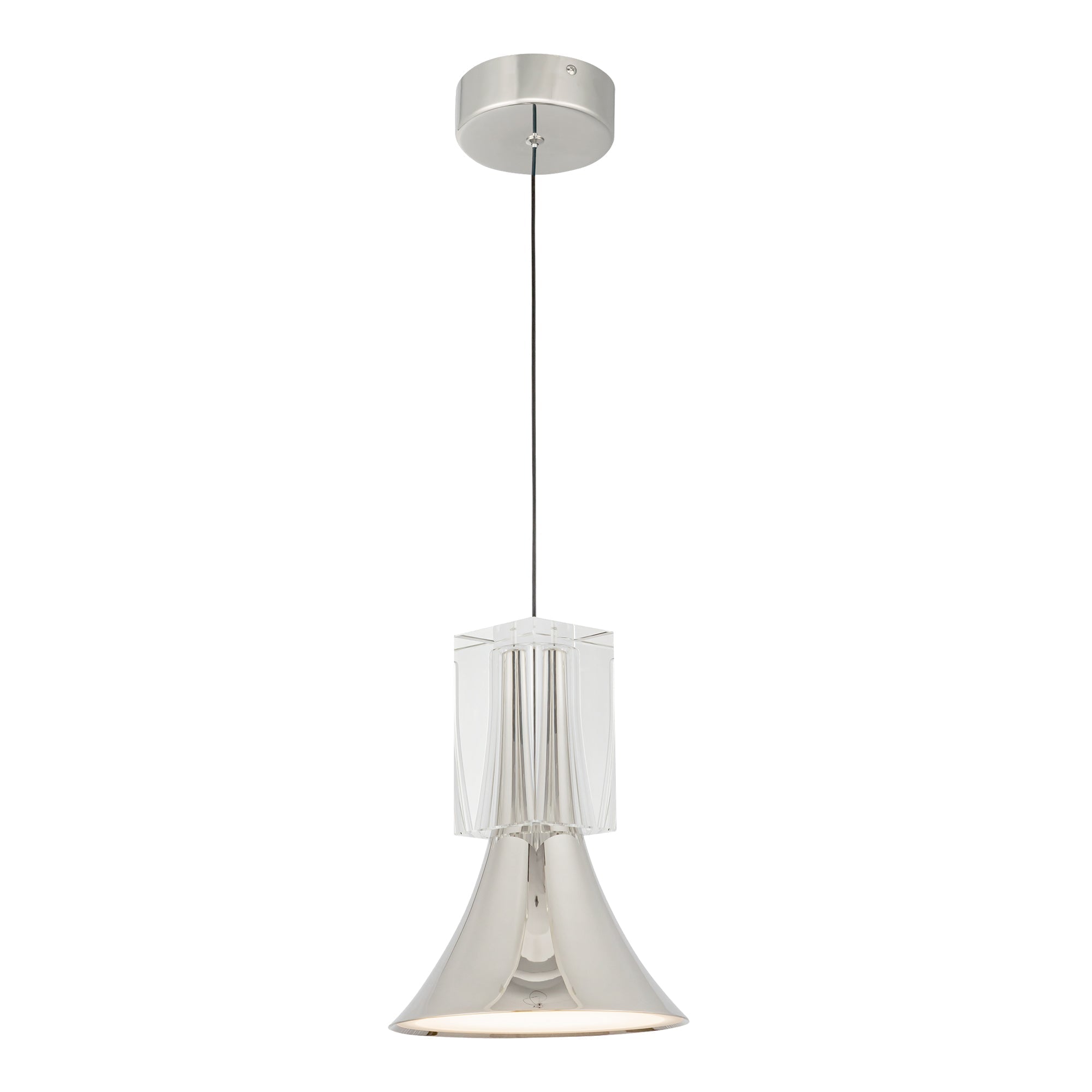 Kuzco Lighting PD94108-PN/CC-UNV Pendant, 8-in, Polished Nickel/Clear Crystal