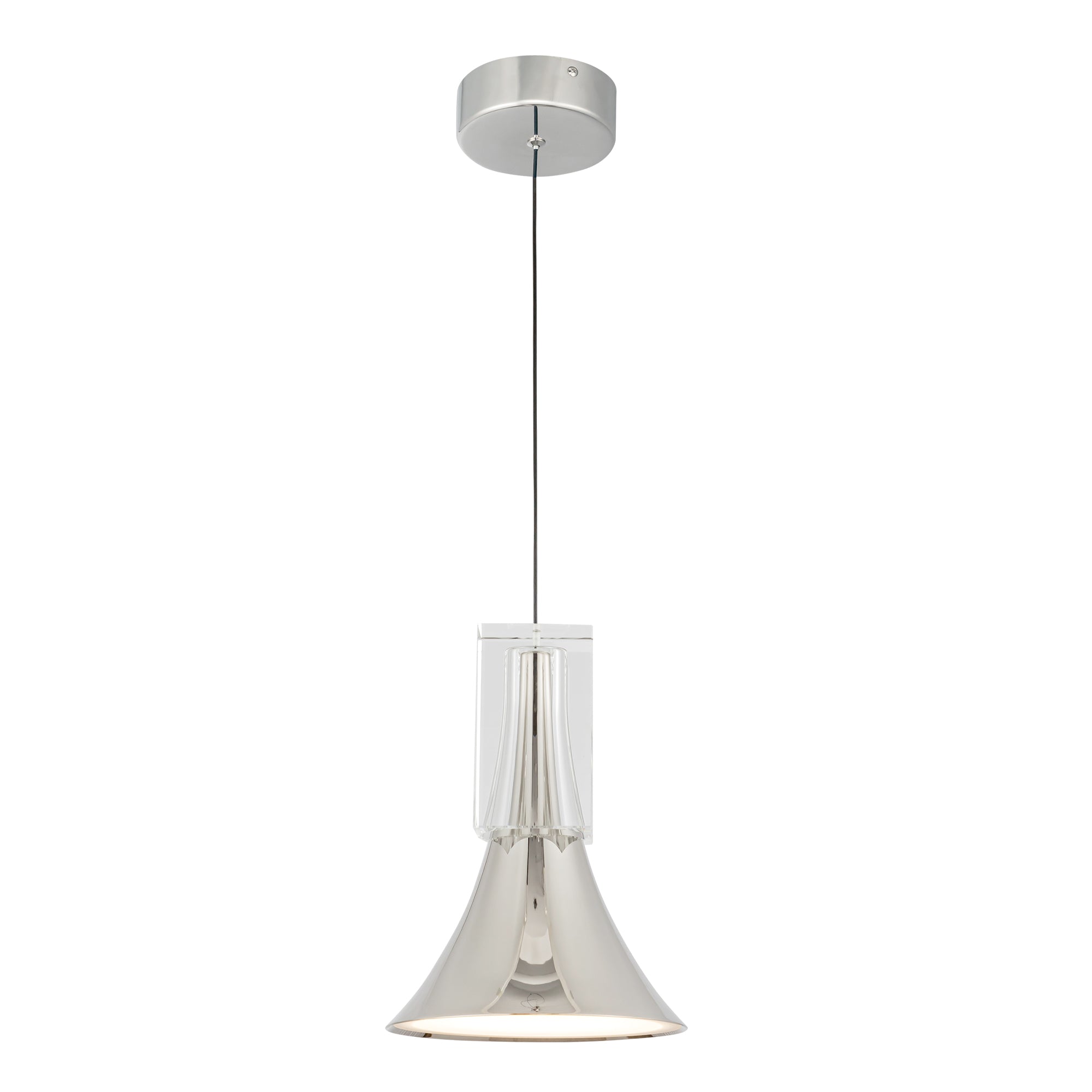 Kuzco Lighting PD94108-PN/CC-UNV Pendant, 8-in, Polished Nickel/Clear Crystal