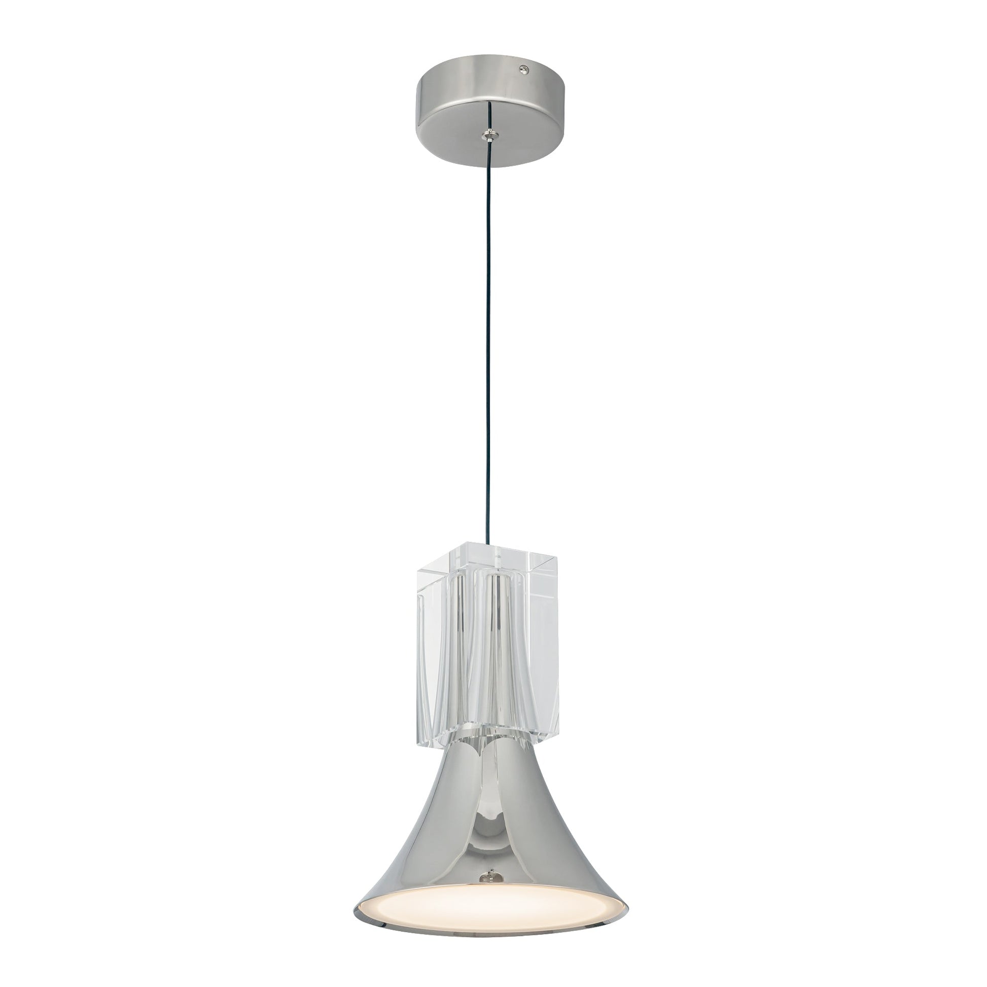 Kuzco Lighting PD94108-PN/CC-UNV Pendant, 8-in, Polished Nickel/Clear Crystal