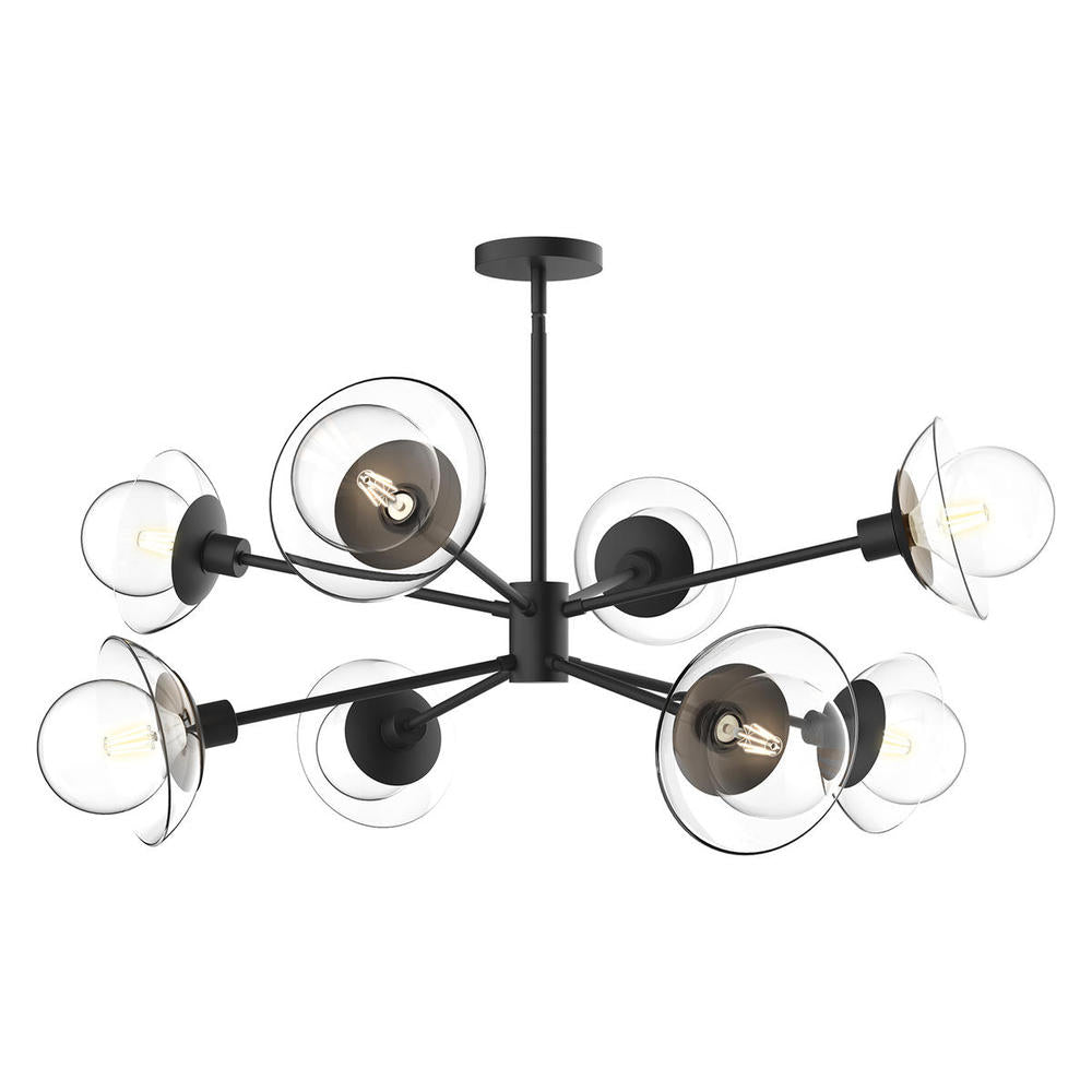 ALORA MOOD Lighting CH517338MBCL Francesca 40-in Chandelier, UL Damp Rated, Clear Glass/Matte Black