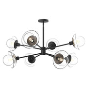 ALORA MOOD Lighting CH517338MBCL Francesca 40-in Chandelier, UL Damp Rated, Clear Glass/Matte Black