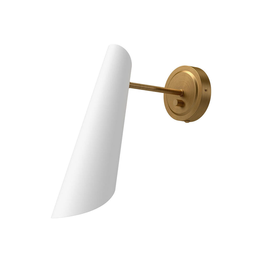 ALORA MOOD Lighting Gabriel WV572205WHAG Wall/Vanity Light Fixture, UL Damp Rated, Aged Gold/White