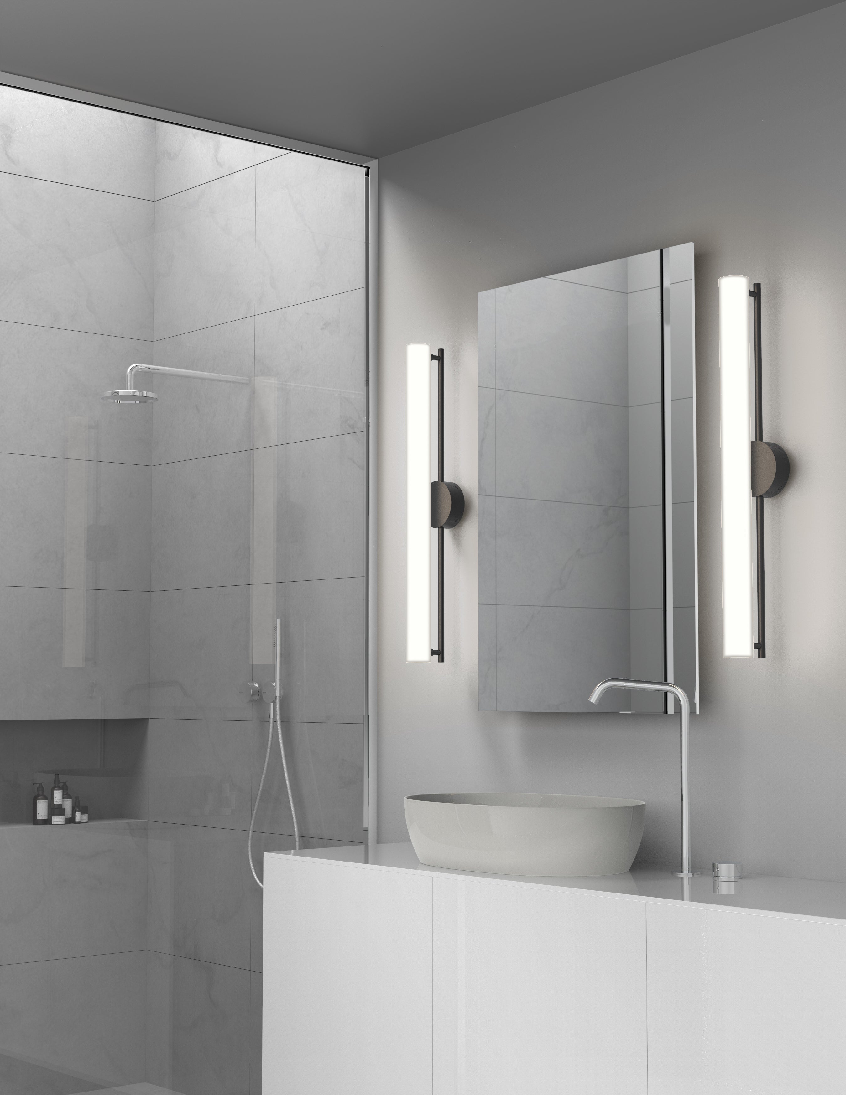 KUZCO Lighting . Gramercy 30-in Black LED Wall SconceWall Sconces, Black
