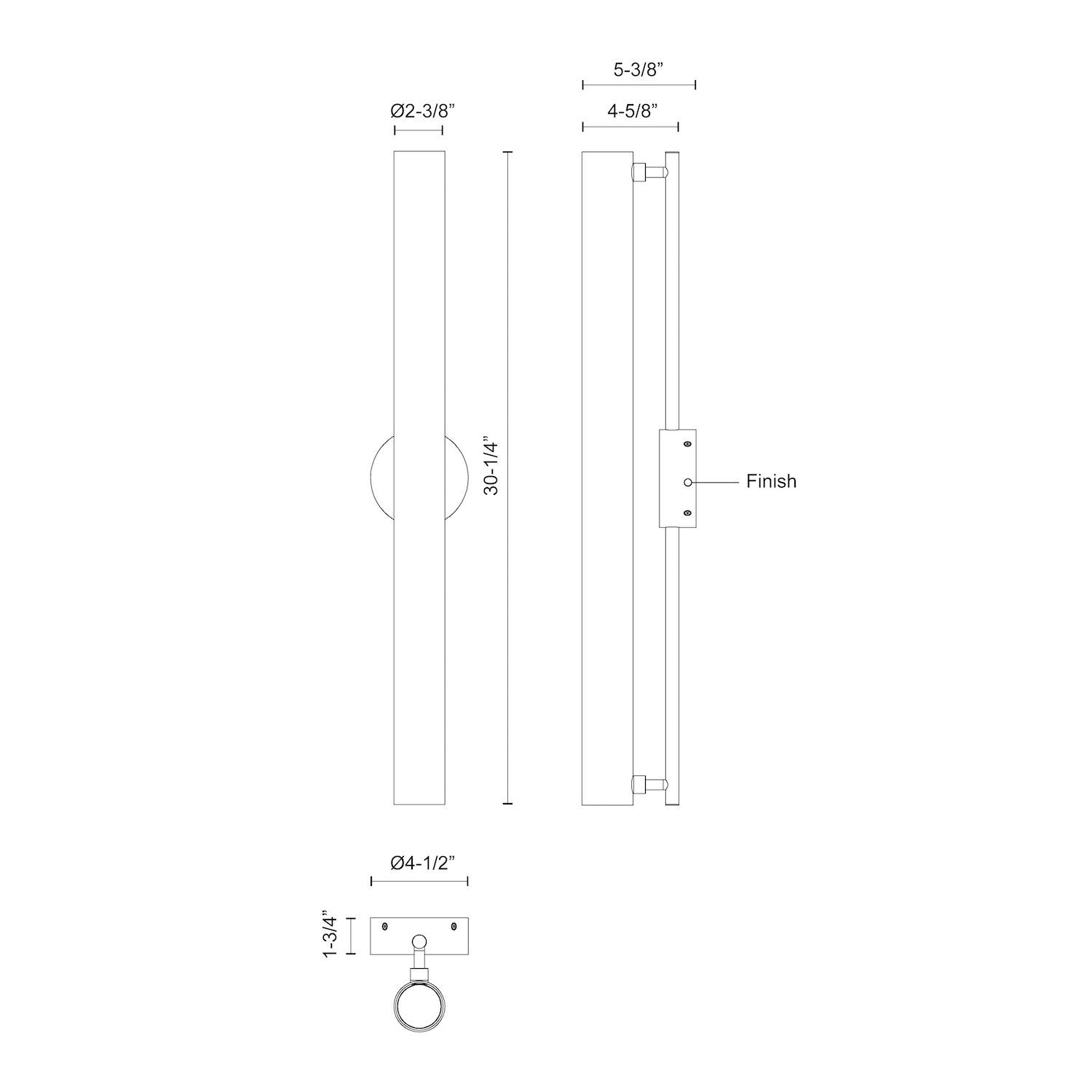 KUZCO Lighting . Gramercy 30-in Black LED Wall SconceWall Sconces, Black