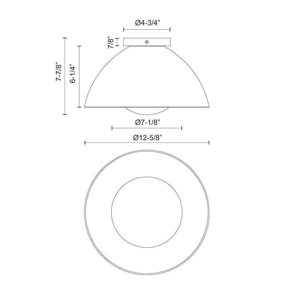 ALORA MOOD Lighting FM402513MBOP Flush Mount Fixture, UL Damp Rated, Matte Black/Opal Matte Glass
