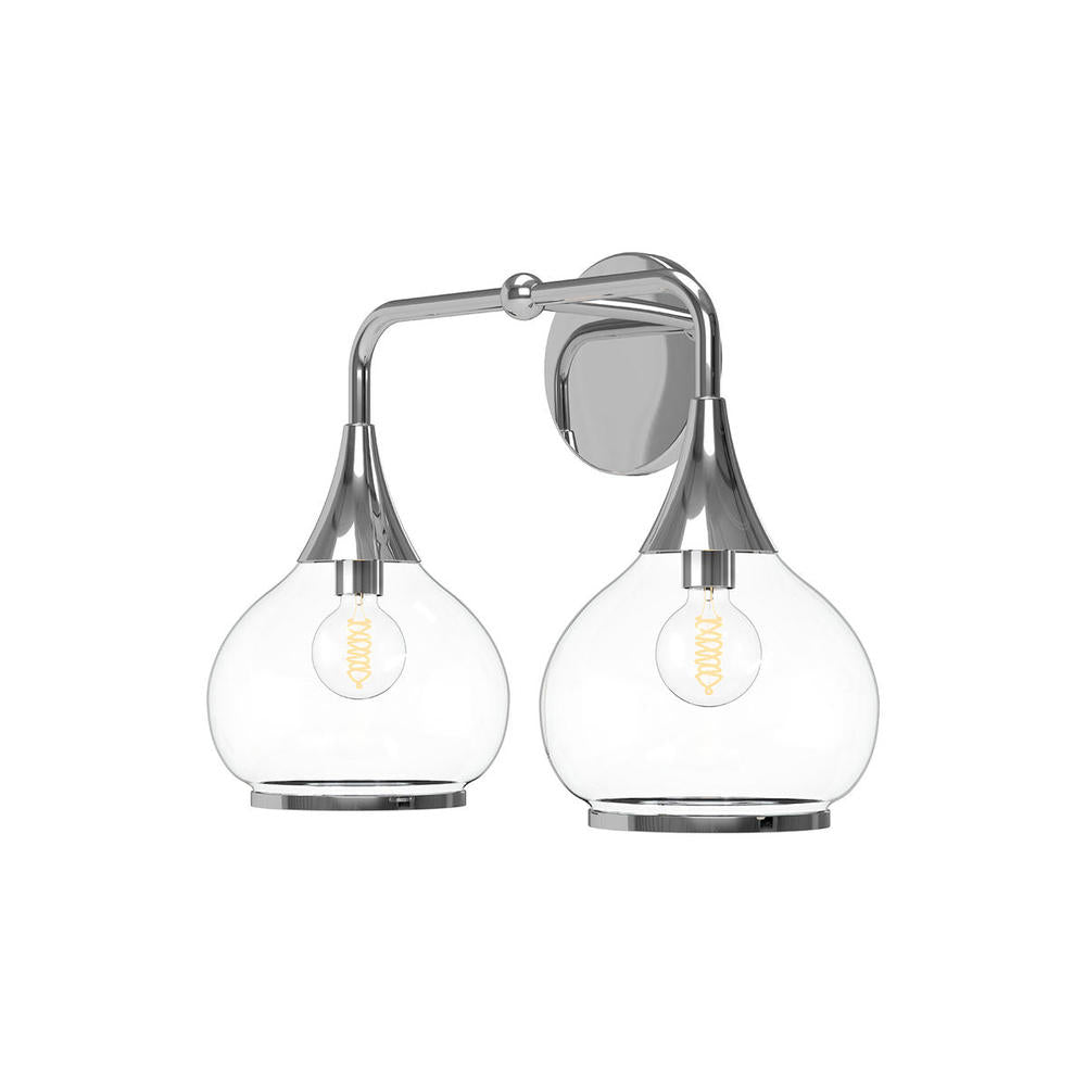 Alora Mood VL524217CHCL Vanity Light Fixture, UL Damp Rated, Chrome/Clear Glass