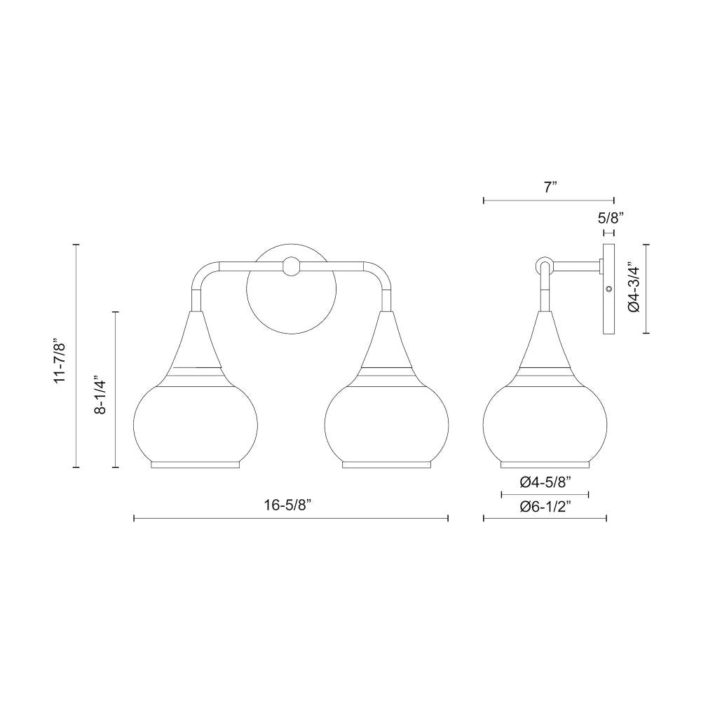 Alora Mood VL524217CHCL Vanity Light Fixture, UL Damp Rated, Chrome/Clear Glass