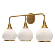ALORA MOOD Lighting VL524326AGOP Vanity Light Fixture, UL Damp Rated, Aged Gold/Opal Matte Glass