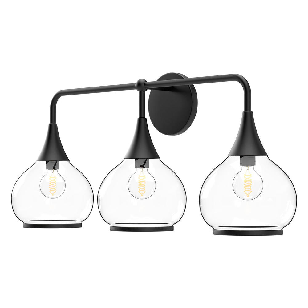 ALORA MOOD Lighting VL524326MBCL Vanity Light Fixture, UL Damp Rated, Matte Black
