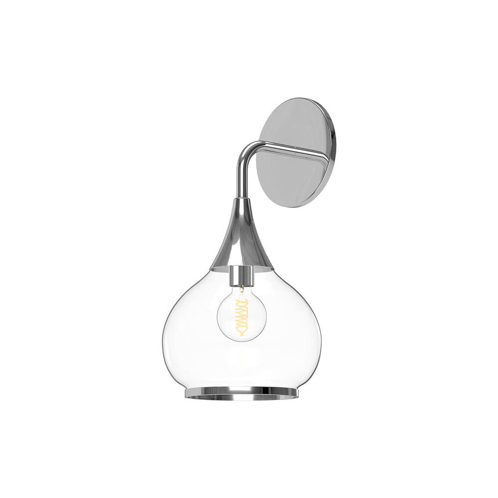 ALORA MOOD Lighting WV524006CHCL Wall/Vanity Light Fixture, UL Damp Rated, Chrome/Clear Glass