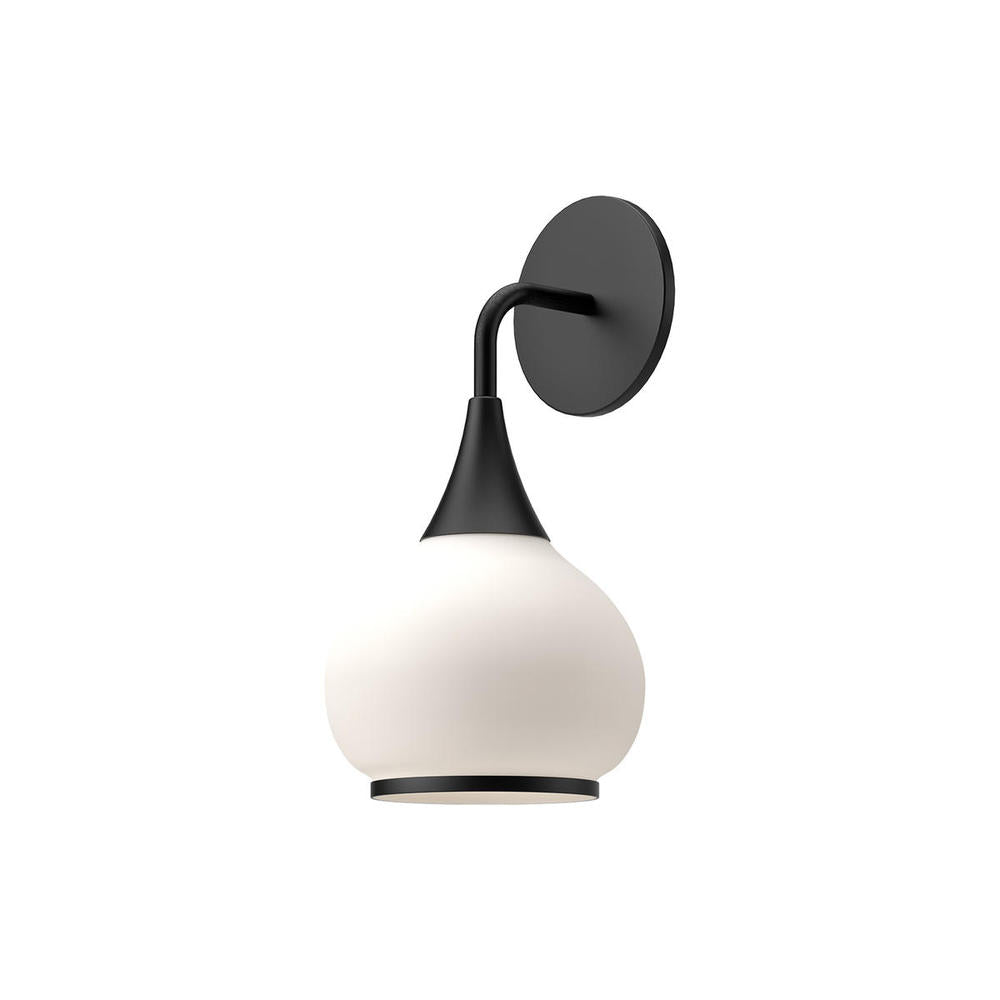 ALORA MOOD Lighting WV524006MBOP Wall/Vanity Light Fixture, UL Damp Rated, Matte Black/Opal Matte Glass