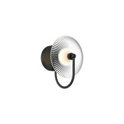 ALORA MOOD Lighting Hera 9-417801-MBCR Wall/Vanity Light Fixture, UL Damp Rated, Matte Black/Clear Ribbed Glass