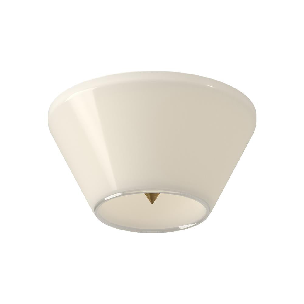 Kuzco Holt FM45707-BG/GO Flush Mount, 7-in, Brushed Gold/Glossy Opal Glass
