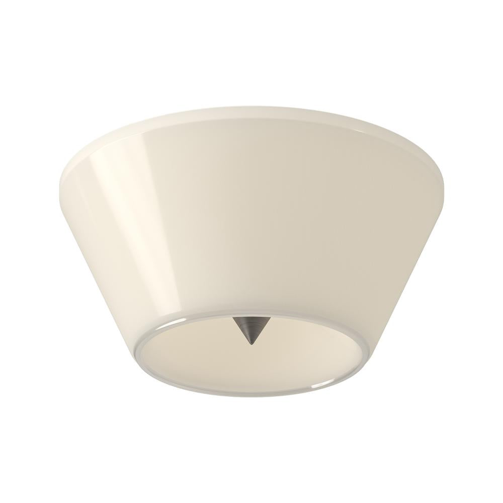 Kuzco Holt FM45710-BN/GO Flush Mount Fixture, UL Damp Rated, Brushed Nickel/Glossy Opal Glass