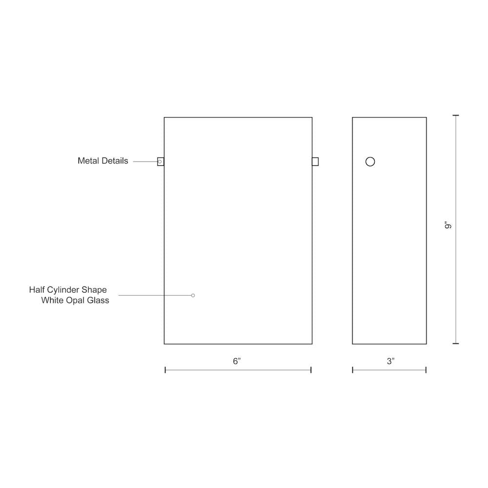 Kuzco Lighting WS3309 Wall Sconce, LED, Brushed Nickel/Chrome