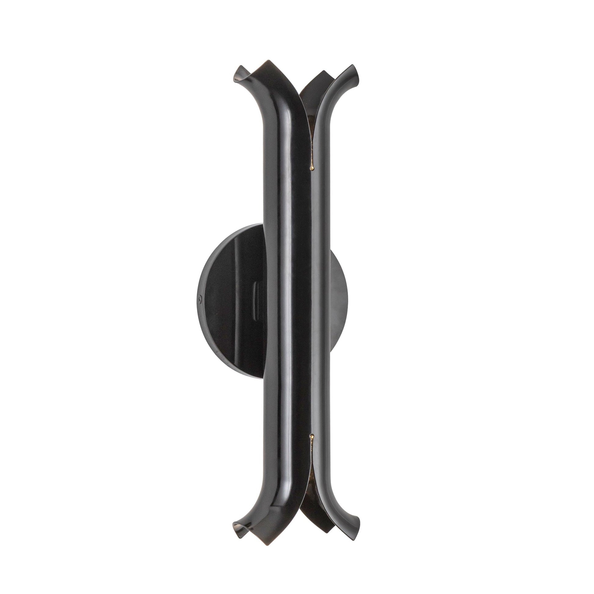 Kuzco Lighting WS89714-GBK Husk 14-in Wall Sconce, UL Listed, Glossy Black