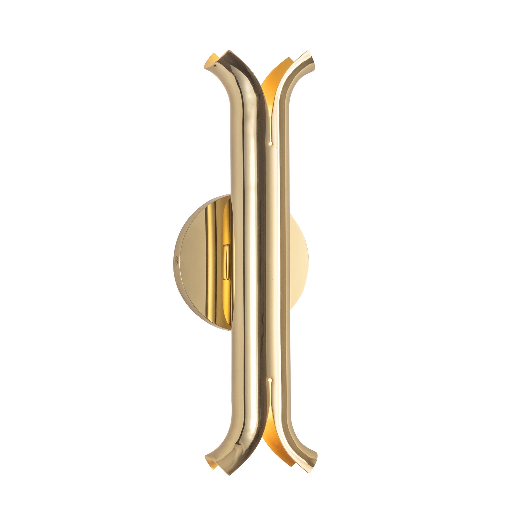 Kuzco Husk WS89714-MRB Wall Sconce, 15W, Metallic Brass