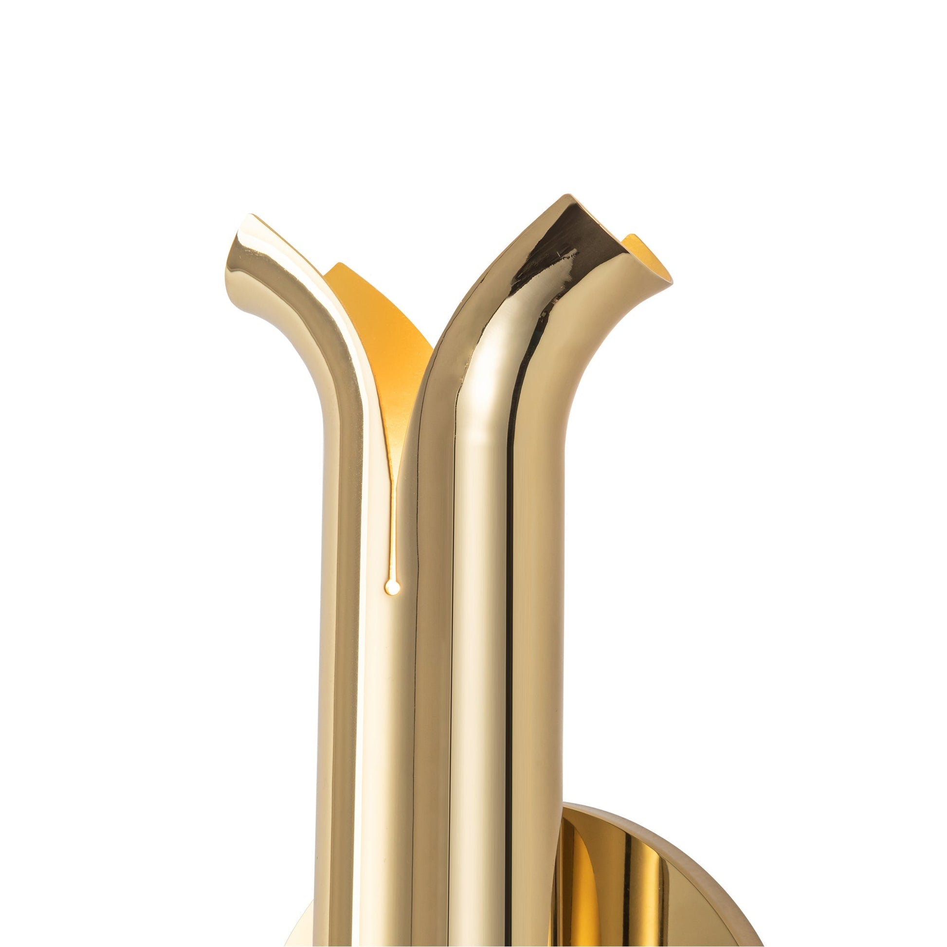 Kuzco Husk WS89714-MRB Wall Sconce, 15W, Metallic Brass