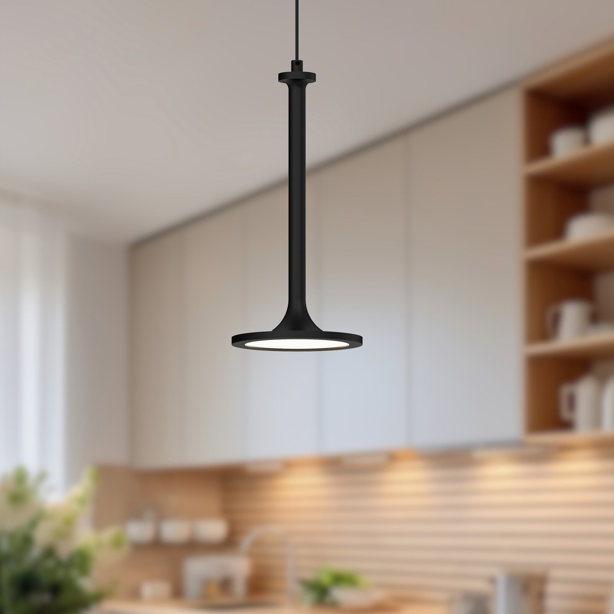 ALORA MOOD Lighting PD418006MB-UNV Issa 6-in LED Pendant, UL Damp Rated, Matte Black