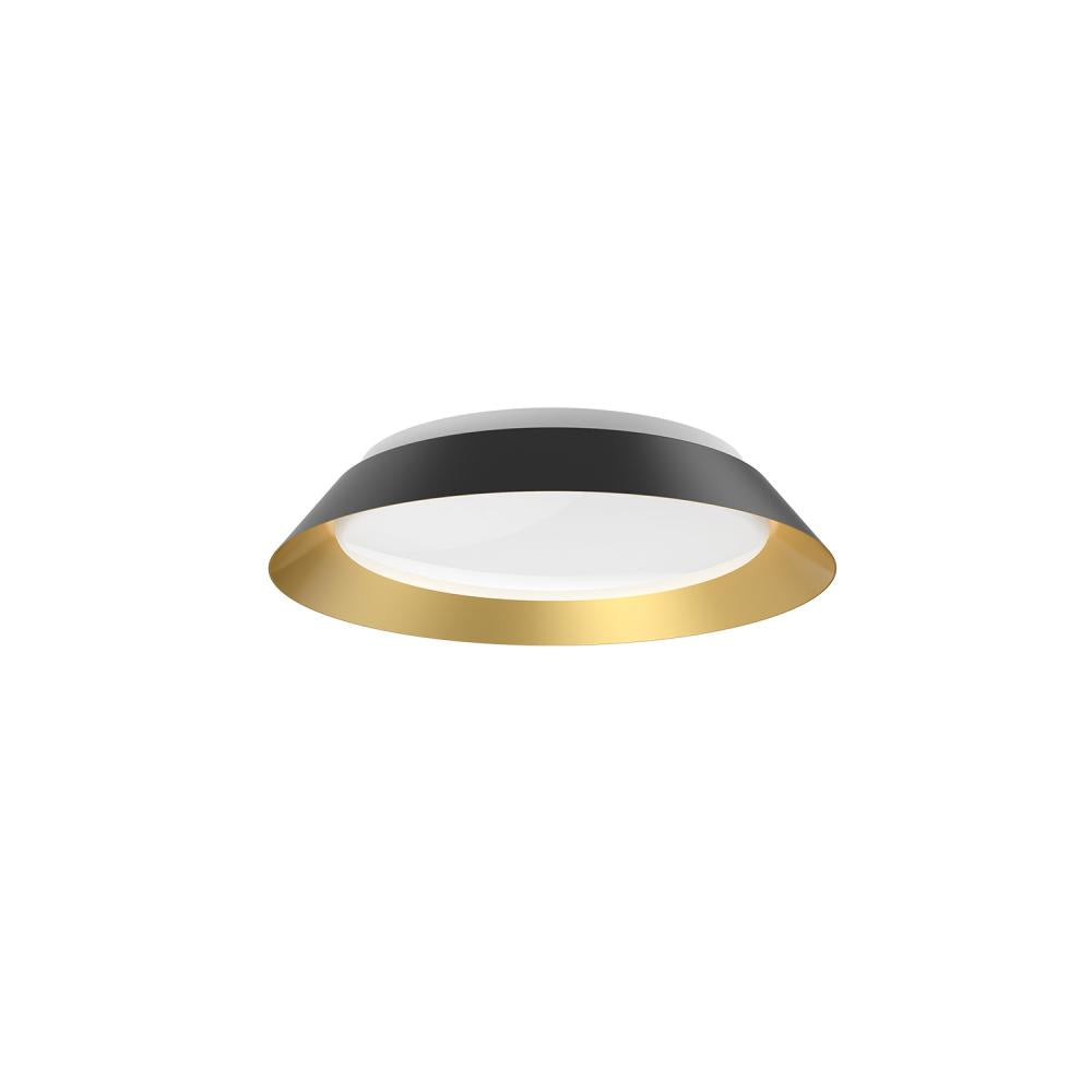 Kuzco FM43414-BK/GD Jasper 14-in LED Flush Mount, Decorative, Black/Gold