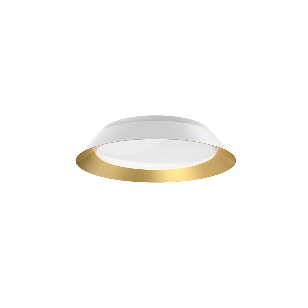 Kuzco Lighting FM43414-WH/GD Flush Mount, Decorative LED Fixture, White/Gold