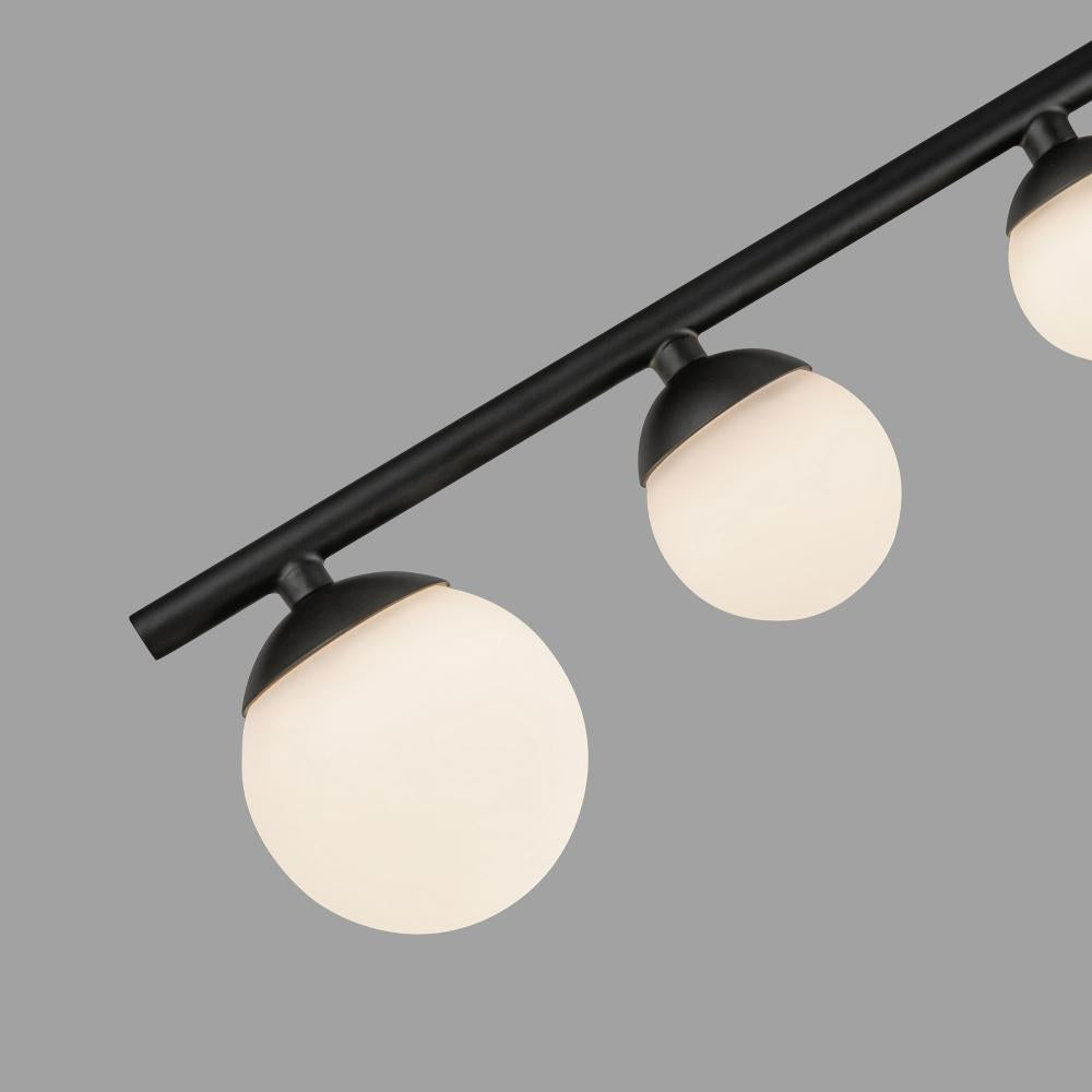 Kuzco SF55525-BK/OP Semi-Flush Mount, UL Damp Rated, Black/Opal Glass