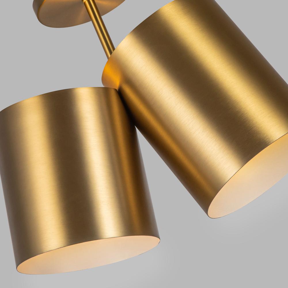 Kuzco SF58814-BG Keiko 14-in Semi-Flush Mount Light Fixture, UL Damp Rated, Brushed Gold