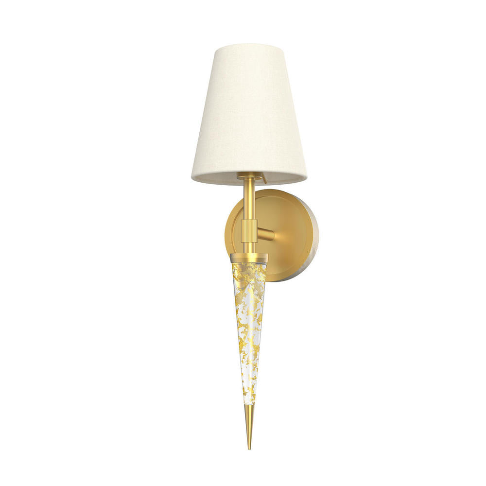 ALORA Lighting WV351101VBFG Kimpton 1 Light Wall/Vanity Light Fixture, Gold Flake/Vintage Brass