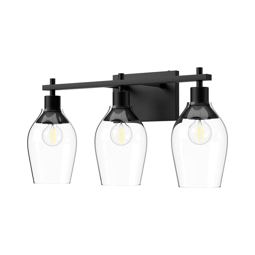 ALORA MOOD Lighting Kingsley VL538322MBCL Vanity Light Fixture, UL Damp Rated, Matte Black