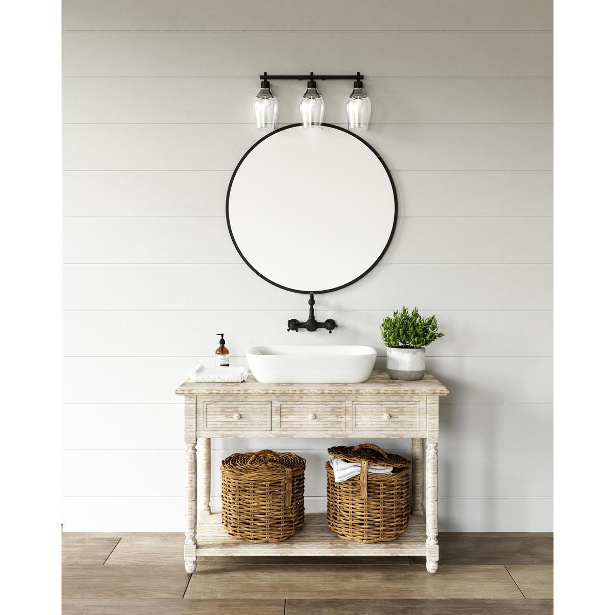 ALORA MOOD Lighting Kingsley VL538322MBCL Vanity Light Fixture, UL Damp Rated, Matte Black