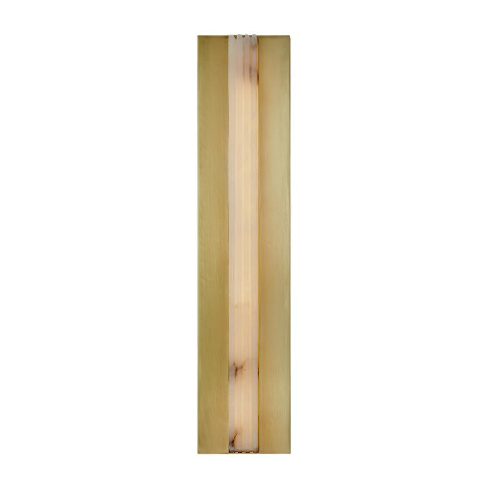ALORA Lighting WV322623VBAR Kismet 23-in LED Wall/Vanity Light Fixture, UL Damp Rated, Vintage Brass/Alabaster