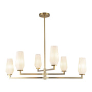 ALORA MOOD Lighting CH424135BGOP Chandelier, Brushed Gold/Opal Glass
