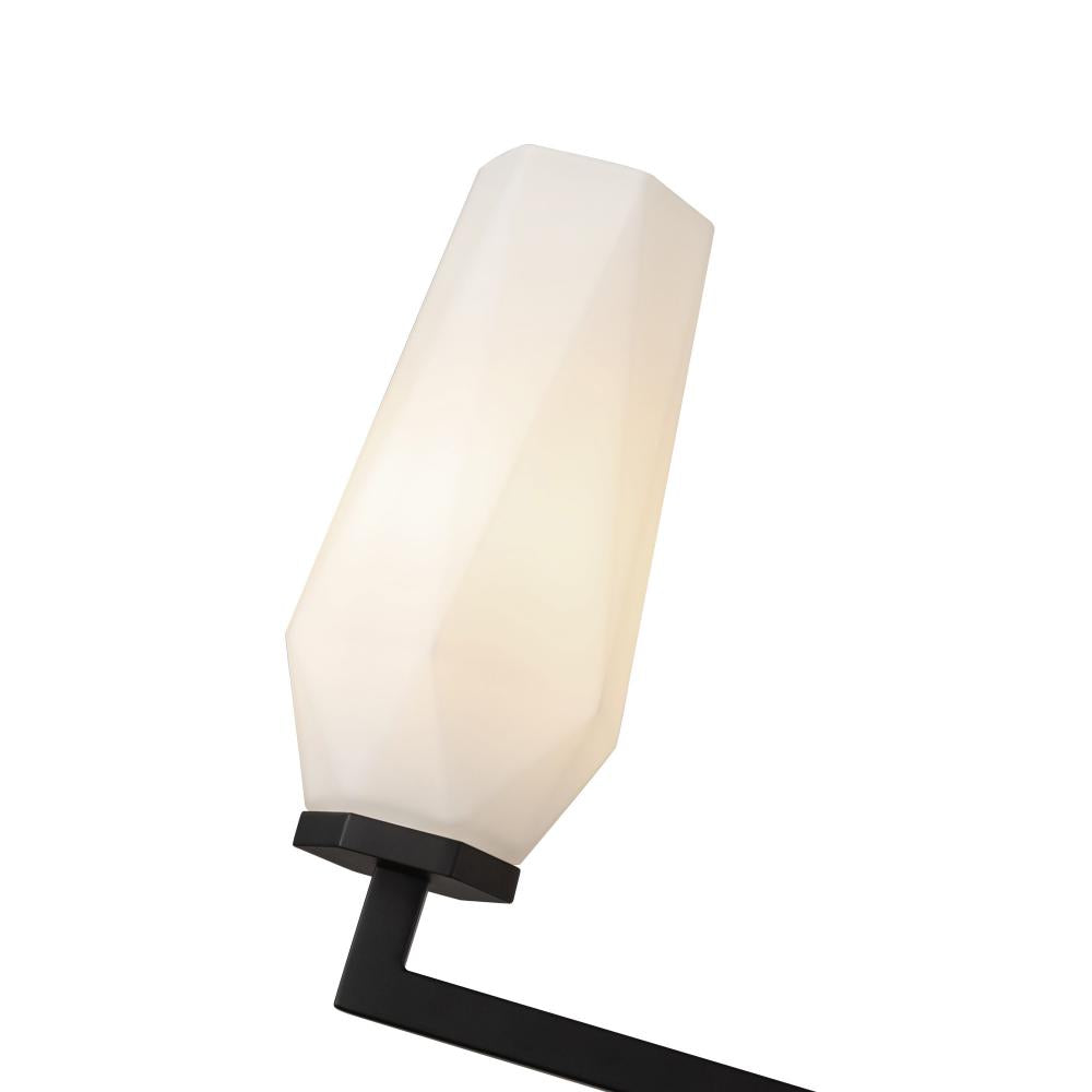 ALORA MOOD Lighting CH424135MBOP Chandelier, 6 Lights, Matte Black/Opal Glass