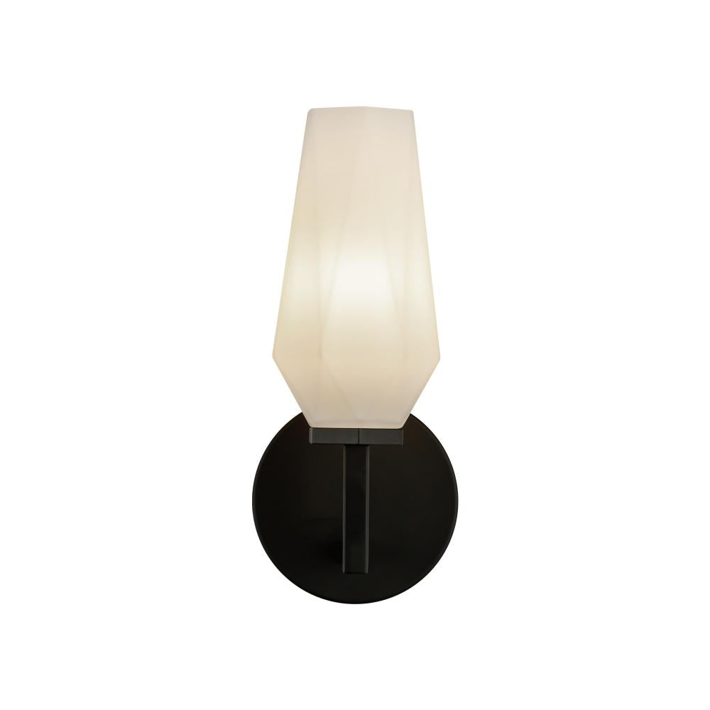 ALORA MOOD Lighting WV424110MBOP Wall Vanity Light Fixture, UL Damp Rated, Matte Black/Opal Glass
