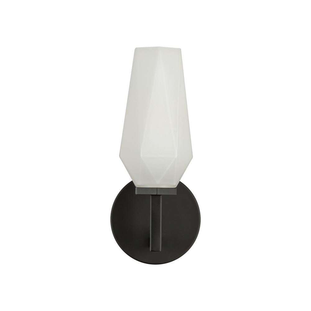 ALORA MOOD Lighting WV424110MBOP Wall Vanity Light Fixture, UL Damp Rated, Matte Black/Opal Glass